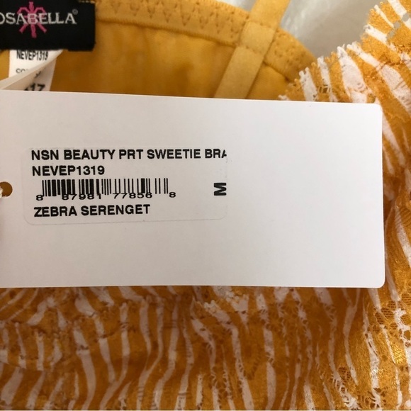 Cosabella Never Say Never Beauty Sweetie Bralette Zebra Serengeti New Medium - Picture 6 of 7